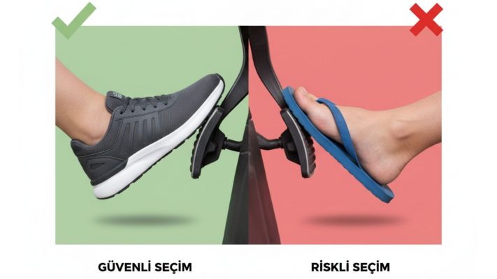 Güvenli sürüş için doğru ayakkabı ve terlikle araba kullanmanın riski karşılaştırması